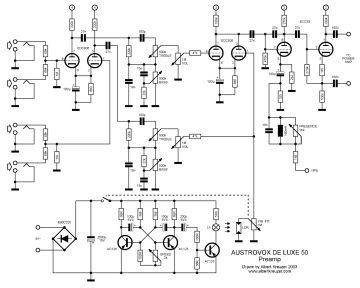 Austrovox Deluxe 50 schematic circuit diagram